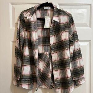 Keren Hart pink and green flannel NWT
